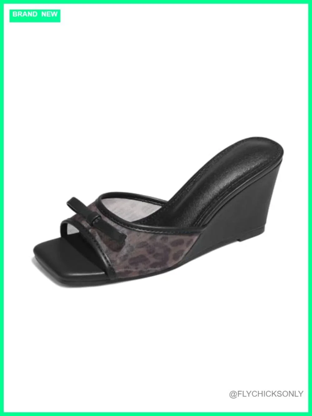 Square Open Toe Raffia Dressy Wedge Sandals Slip-On Low Heel Mules Comfort